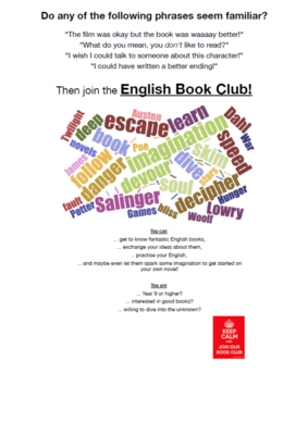 Plakat des English Book Club